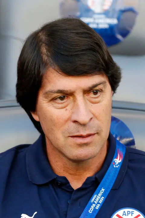 El seleccionador de Paraguay, Daniel Garnero, fue registrado este martes, 2 de julio, durante el partido de cierre del grupo D de la Copa Am&eacute;rica 2024 contra Costa Rica, en el estadio Q2 de Austin (Texas, EE.UU.). EFE/Adam Davis