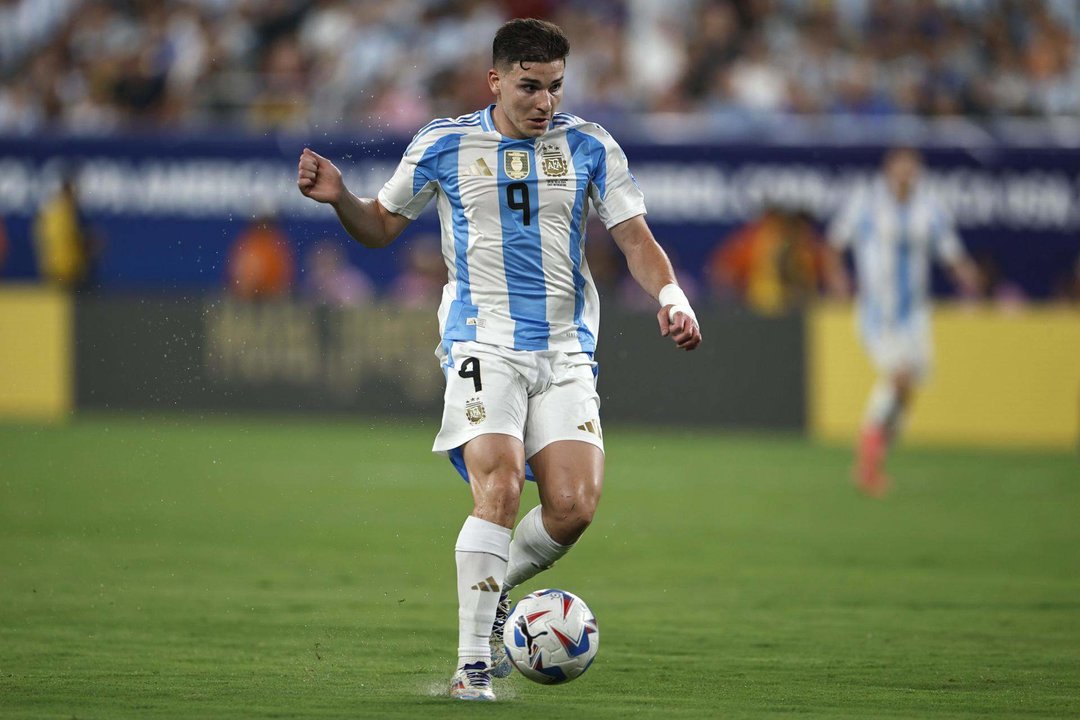 El delantero argentino Julián Álvarez en acción ante Canadá por la Copa América. EFE/EPA/CJ GUNTHER