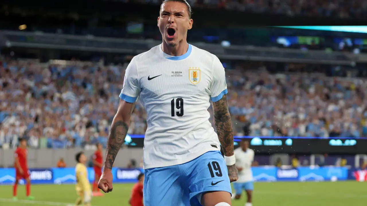 El delantero uruguayo Darwin N&uacute;&ntilde;ez en la Copa Am&eacute;rica 2024. EFE/EPA/JUSTIN LANE