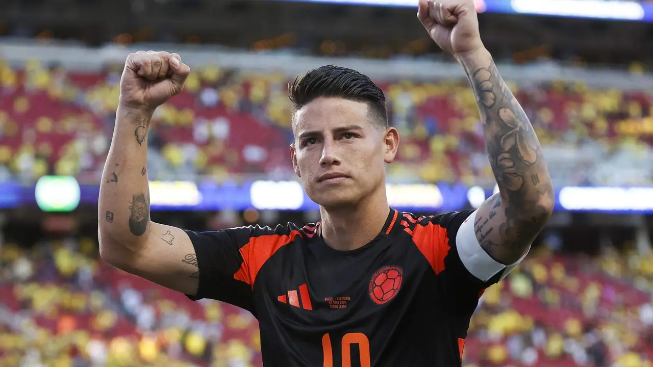 El centrocampista colombiano James Rodr&iacute;guez en la Copa Am&eacute;rica 2024. EFE/EPA/JUAN G. MABANGLO